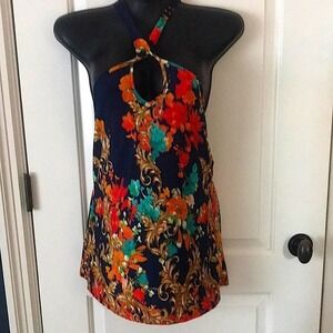 J lee Multicolored Vintage style Halter Tunic size Medium